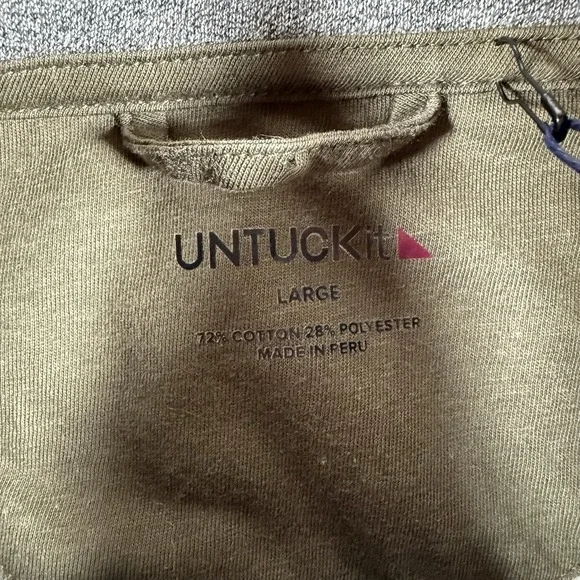 New Untuckit Pullover Mens L Gray Parkson Mock Neck Sweater Snap Button Fleece